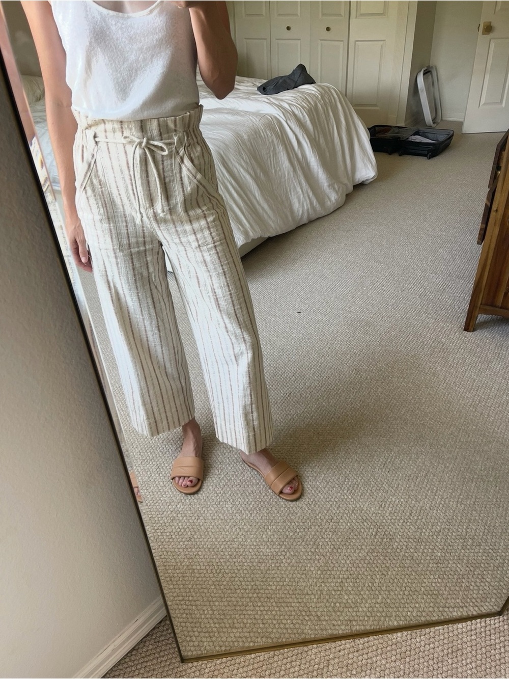 Sezane Jacques trouser - linen, high rise, paper bag style